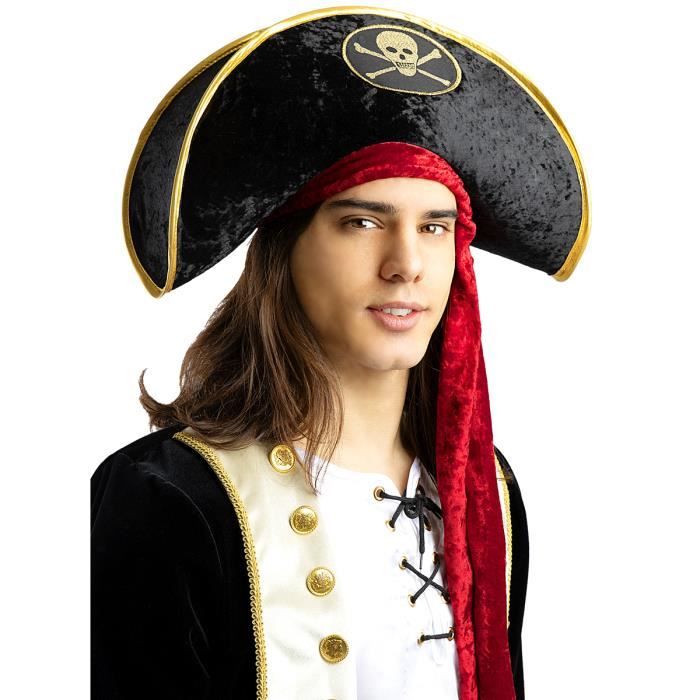 Chapeau Capitaine Marin Homme - Tissu Respirant, Boucle Réglable - Pour Déguisement, Cosplay, Fête Nautique