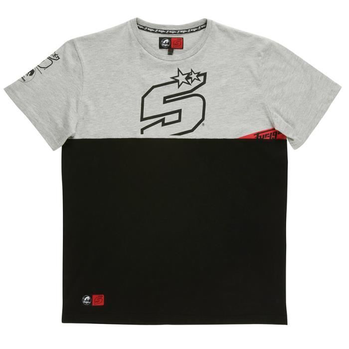 t-shirt furygan jz5 zone - noir/gris chiné - s