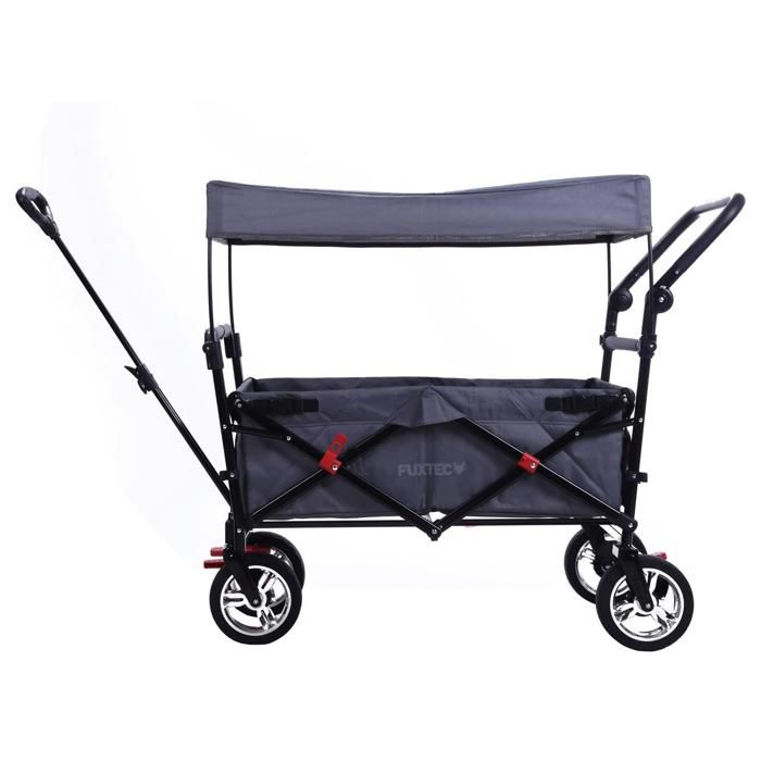 Chariot de transport enfant - Gris - FUXTEC Easy Cruiser - pliable charge 75 kg