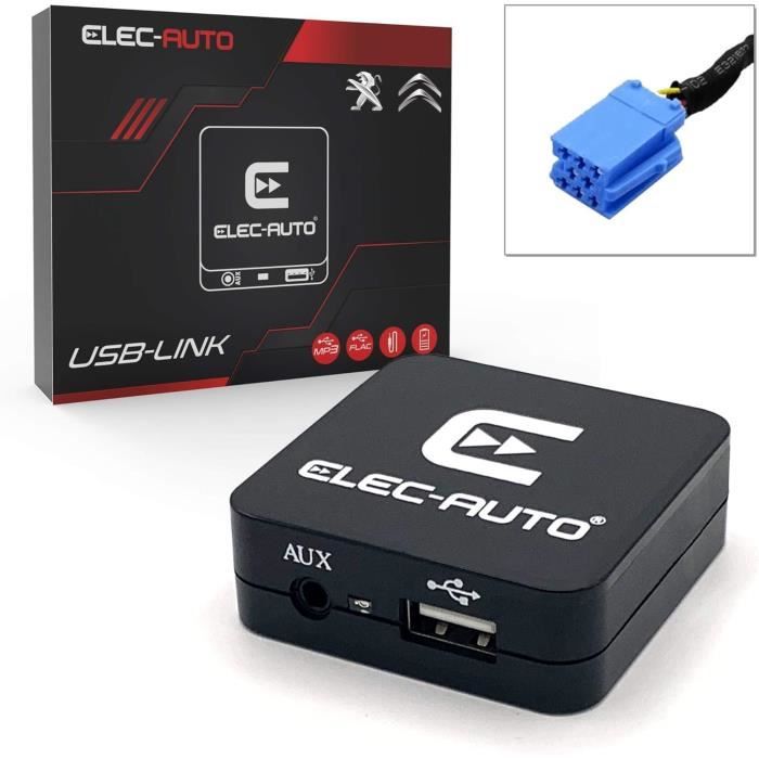 Adaptateur USB AUX Pour Peugeot/Citroën - Réf. 96647952XT, 96671143XT - Port USB De Recharge Voiture - 4