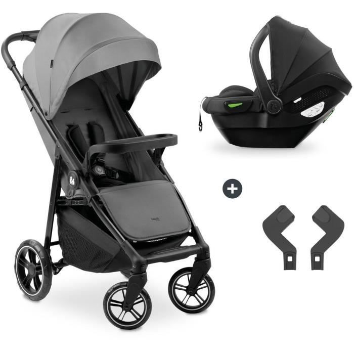 HAUK Ensemble de voyage 2 en 1 Shop N Care Poussette + Siège auto & adaptateurs 4 roues