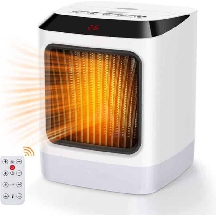 Eosnow Chauffage électrique adapté à la batterie Dayi série A3, rotation à 360 degrés, petit ventilateur avec double USB 2 réglages de température, câble de 60 cm