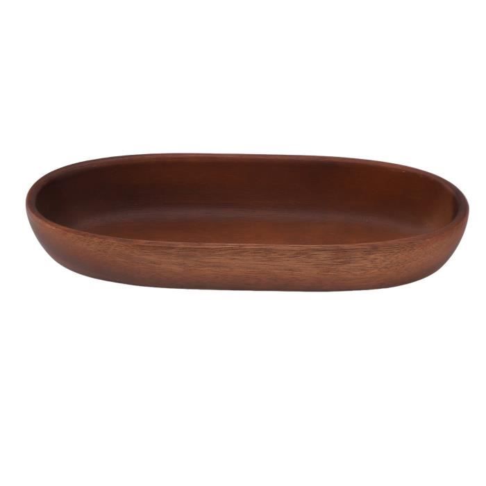 Saladier En Bois D’Hévéa Forme Bateau – Bol De Service Fruits, Salades & Collations, 3 Tailles (17 Cm X 4.5 Cm)