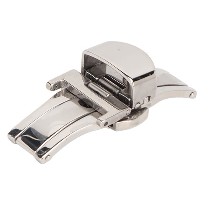 DICOSMETIC 12 Fermoirs de Montre en Acier Inoxydable 25mm Fermoirs de Bracelet de Montre Fermoirs de Remplacement Rectangulaires Fermoirs Verrouillables pour la Fabrication D'Accessoires de Montre