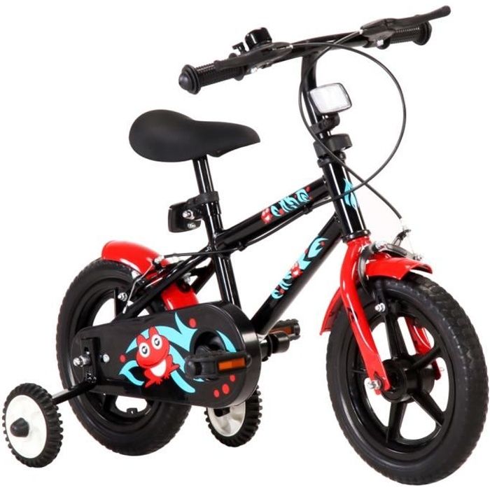 Vélo pour enfants 12 pouces Noir et rouge-XIO