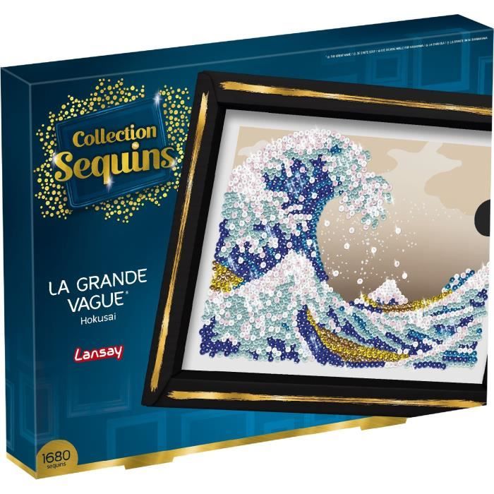 Kit Créatif Lansay 20346 – Tableau en Sequins La Grande Vague de Hokusai