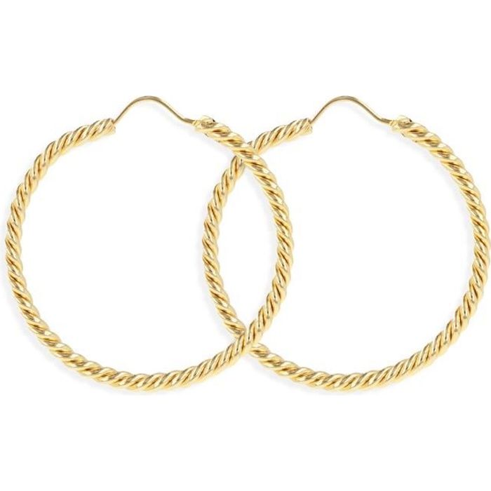 Boucles D'oreilles Clips - Plaqué Argent Avec Trois Cerceaux - Créoles