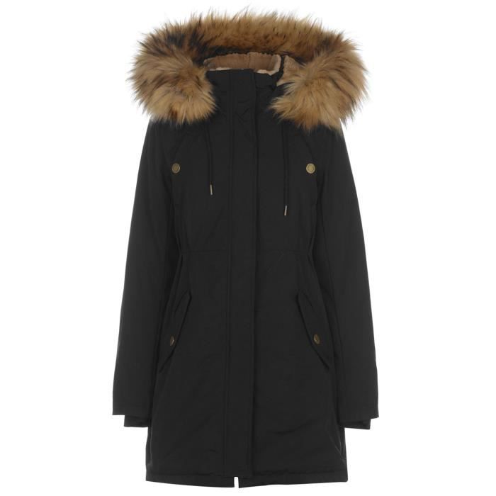 Kangol Parka Veste Femme Noir 