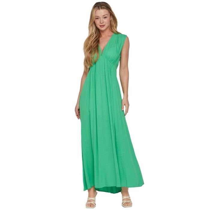 Robe longue femme Vila Vert island Encolure en V Sans
