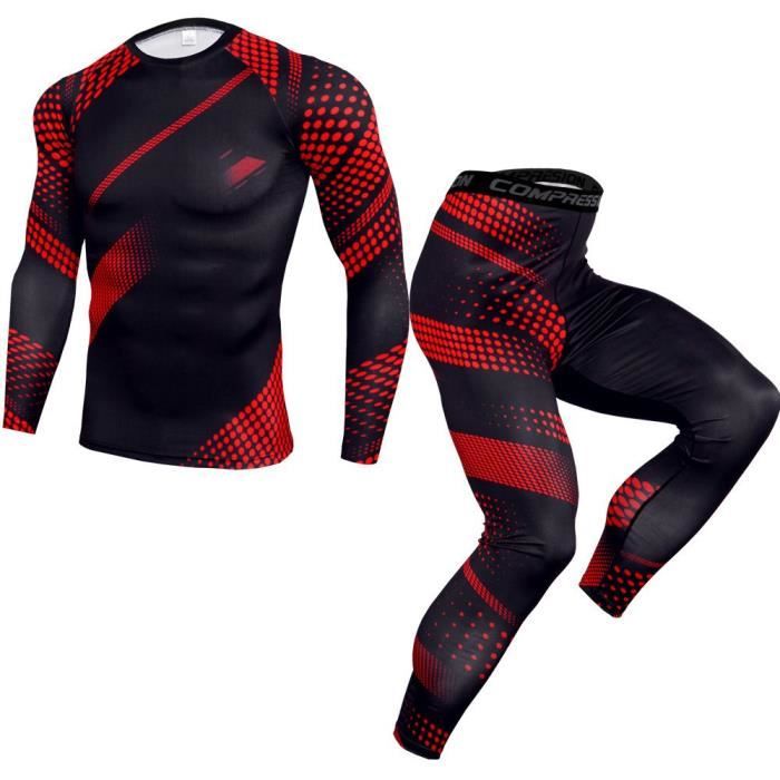 Ensemble de V tements de Sport Homme Compression Fitness Yoga