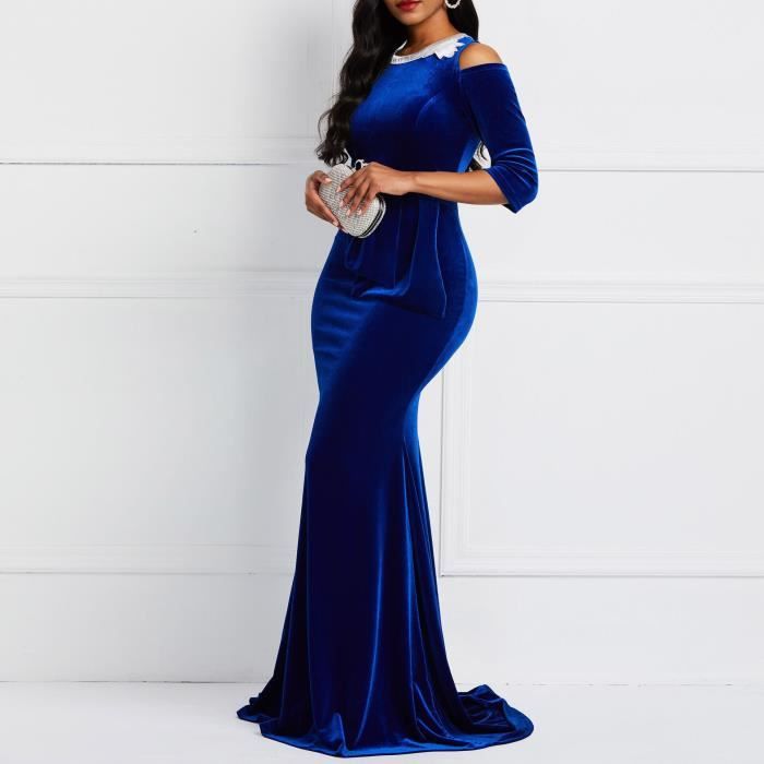 Robe en velour bleu cheap