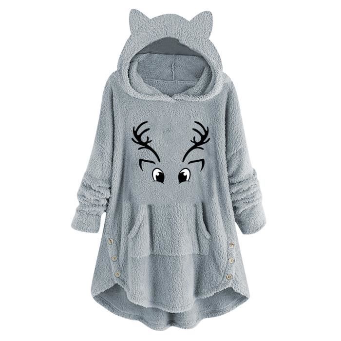 Sweat à Capuche Saja Boys Unisexe - Oreilles De Chat, Manches Longues - Taille 100-160 Cm, Polyester - 6