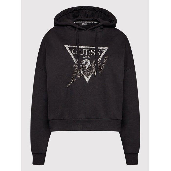 GUESS Sweat Capuche noir XS Noir Pulls Gilets Sweats