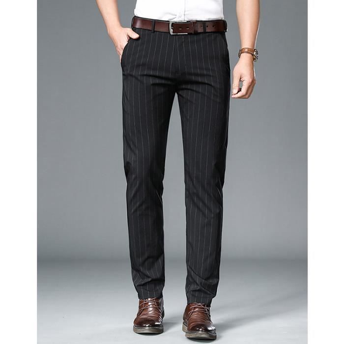 Black Pantalon Noir Coupe Droite Homme Pantalon Chino Homme