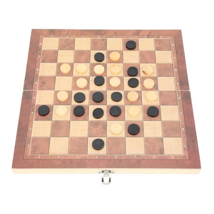Mxzzand Jeu d'échecs Gobang Gobang de Dames d'Échecs 3-en-1 Échiquier Pliant Jouet de Jeu d