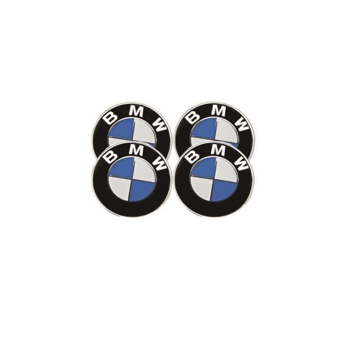 Badge de jante bleu blanc 4 pièces BMW logo 68 mm Centre de roue hub Cover badge de jante