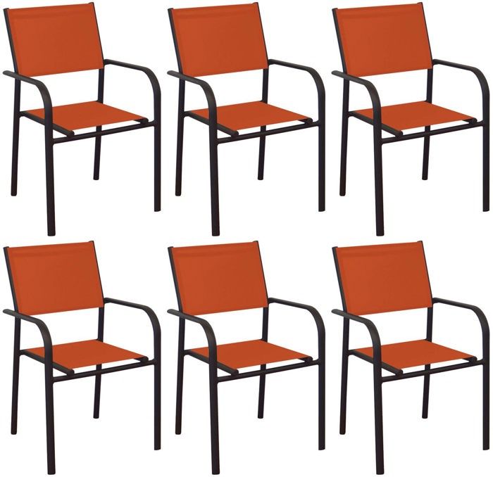fauteuil de jardin - proloisirs - duca - aluminium epoxy - graphite et paprika