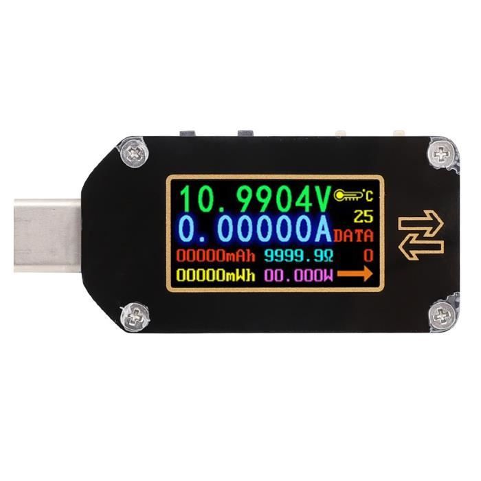 Testeur USB Aideepen - Voltmètre, Ampèremètre, Multimètre - Mesure Tension, Courant, Puissance