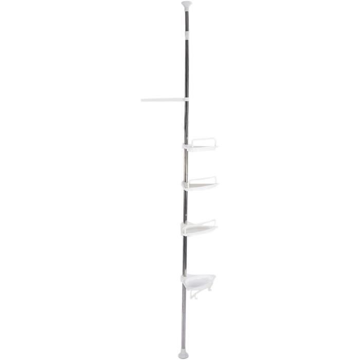 Étagère Douche Télescopique 110-300cm - 4 Niveaux - Ajustable Sans Perçage - Pour Salle De Bain - Vpcok
