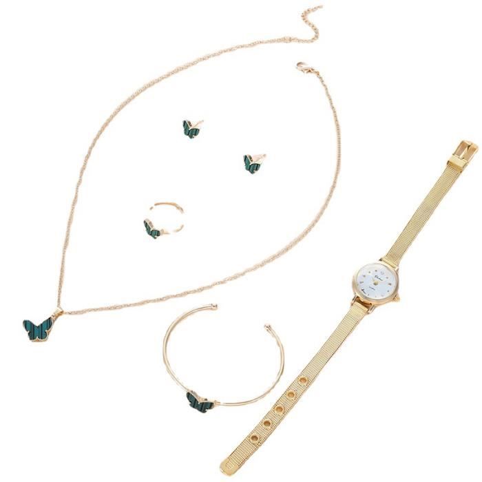 Ensemble De Bijoux Femme Pendentif Chouette En Cristal Rouge - Collier, Boucles D'Oreilles, Bracelet - Style Rétro - 3