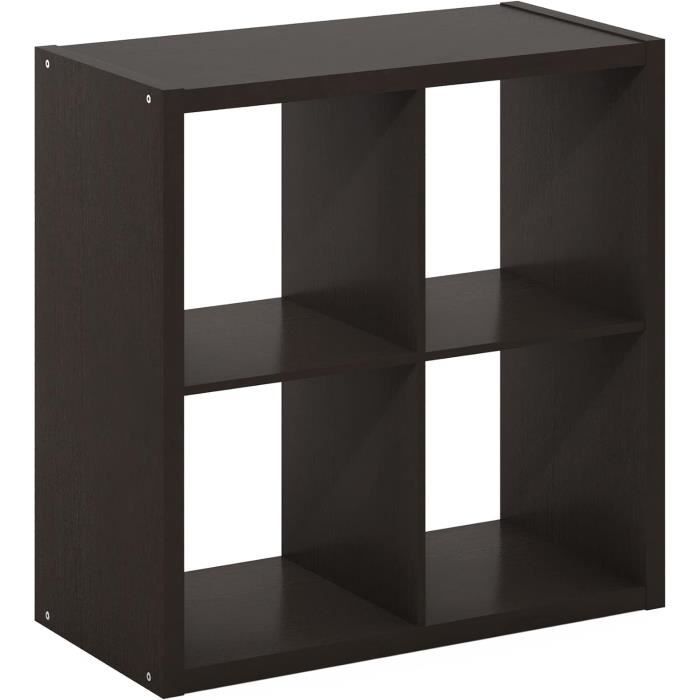 furinno cube de rangement décoratif à dos ouvert, 4 cubes, chêne foncé119