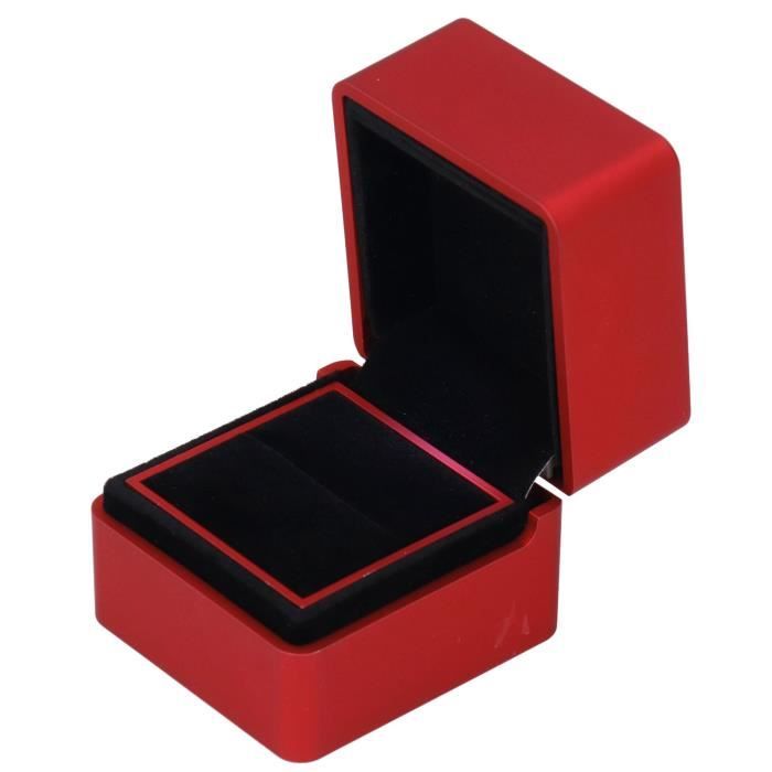 Ecrin Bague Boîte à Bagues LED Cœur Velours - Écrin Automatique Lumière Pour Fiançailles, Mariage Ou Anniversaire Présentation Alliance Mariage