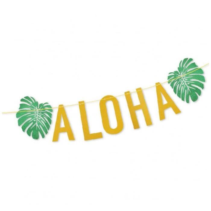 Bannière Aloha Hawaienne 6x3.6ft – Toile De Fond Fête Luau, Anniversaire, Mariage Tropical