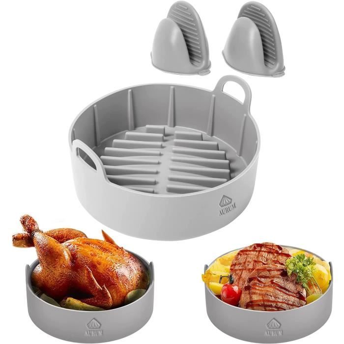 Lot De 12 Aimants Pour Papier Sulfurisé Airfryer - Boucles En Silicone Résistant à La Chaud (jusqu'à 350°C), Noir/rouge/gris
