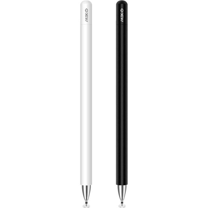 MEKO Stylet Universel 2 En 1 Noir Champagne - Précision Disc Et Fibre Pour IPad, IPhone, Tablettes Android