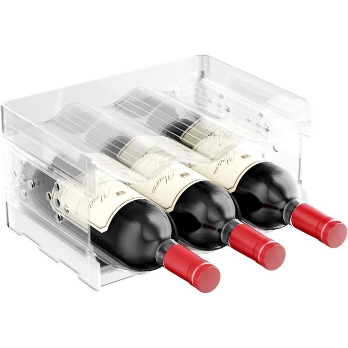 KEQAR Étagère à Bouteilles Pour Réfrigérateur - Range-Bouteilles Vin 4 Places Bleu Foncé