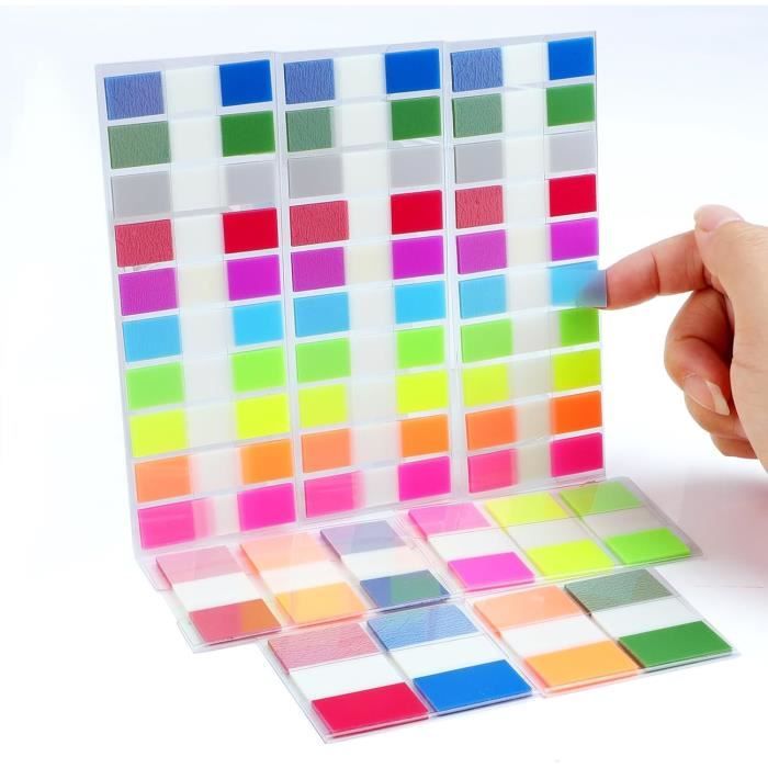 Lot De 500 Onglets Adhésifs Pour Marque-page - 5 Couleurs Fluo, Repositionnables - Pour Livres, Classeurs, Organisation Bureau