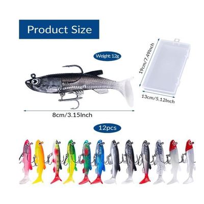 12 Pièces Leurre Peche Carnassier Leurre Peche Mer Leurre Peche Peche Carnassiers Leurres Bionic Rubber Set Leurre Souple à Double - Sport 12 Pièces Leurre Peche Carnassier Leurre Peche Mer Leurre Peche Peche Carnassiers Leurres Bionic Rubber Set Leurre Souple à Double - Sport
