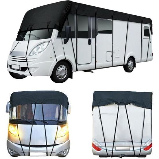 Bâche Pour Caravane 5x3 M - Tissu Oxford 210D Imperméable - Résiste Soleil, Pluie, Vent - Noire