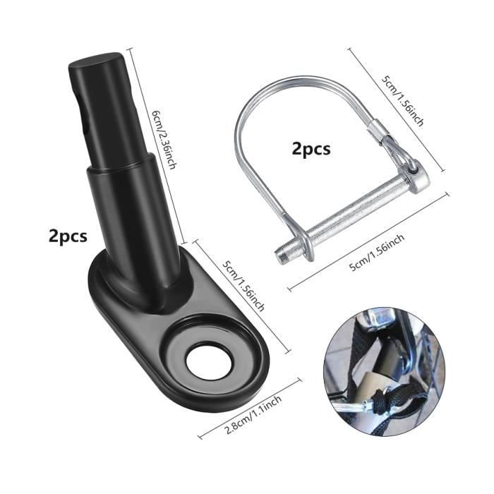 Garneck Coupleur d'attelage de remorque de vélo – Attache d'attelage à dégagement rapide en acier – Adaptateur universel d'attelage de remorque de vélo en acier
