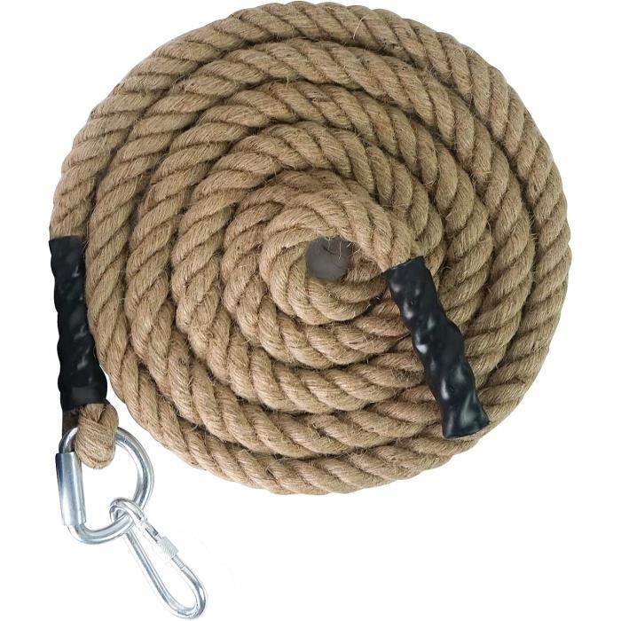 Corde Luge Corde De Luge Avec Poignée Et Mousquetons - 4m, Polypropylène Résistant Accessoire Sports Hiver