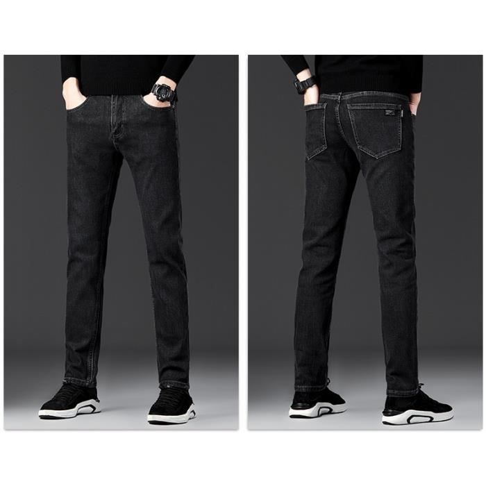 Jean De Rue Pour Homme - Avec Déchiré - Hip Hop - Coupe Droite - Ample - Stretch - Jambes Longues - Décontracté - Léger - Pour L'extérieur - Grande Taille, Noir , M