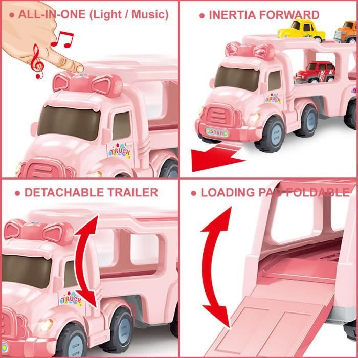 Lot De 12 Porte-clés En Acrylique Rose - Motifs Camion, Pelleteuse - Pour Fête Thème Construction, Anniversaire - 12