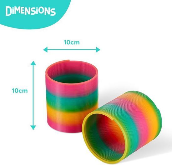 Slinky Géant Arc-en-Ciel 15cm - Jouet à Ressort XXL Pour Enfants - Cadeau Amusant
