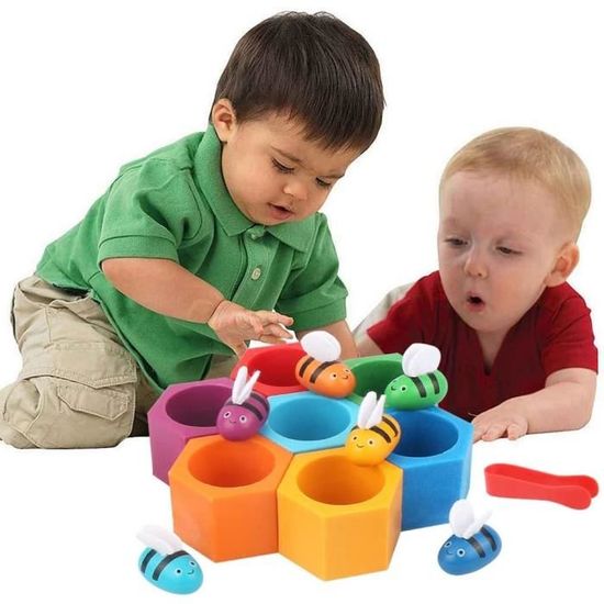 Jeu D’association En Bois En Forme D’abeille – Jouet éducatif Pour Enfants Pour Apprendre Les Couleurs | Idéal Maternelle, Cadeau Anniversaire