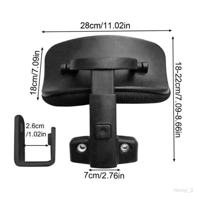 Cingc Repose-Tête Réglable Pour Chaise De Bureau - Coussin Cervical 3.0 Avec Système De Levage - Noir
