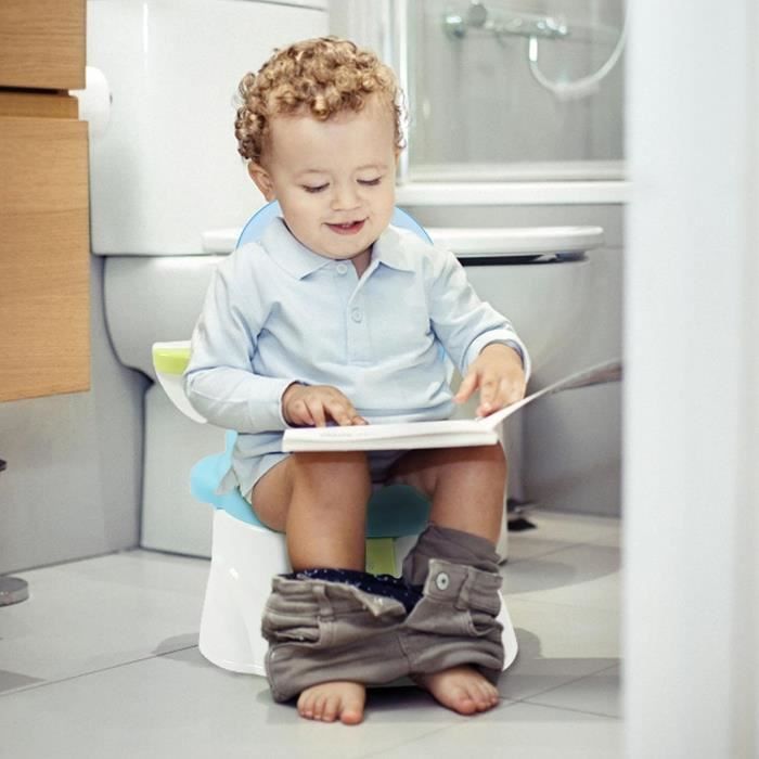 Siège de toilette petit pot, siège de toilette bébé réglable, apprentissage  de la propreté, escabeau pour garçons et filles (bleu)