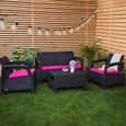 Gardenista Coussin de chaise de canapé de jardin extérieur, coussins de canapé résistants à l'eau pour meubles en rotin 4pk, Rose-3
