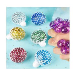 Lot De 6 Balles Anti-stress Mesh - Boules Filet Avec Billes à L'intérieur - Pour Adultes Et Enfants, Relaxation, Concentration