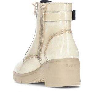 Bottines Femme Beige Daim Plateforme - Talons Compensés, Lacets, Taille 38 (US 7.5), Neuf Sans Emballage
