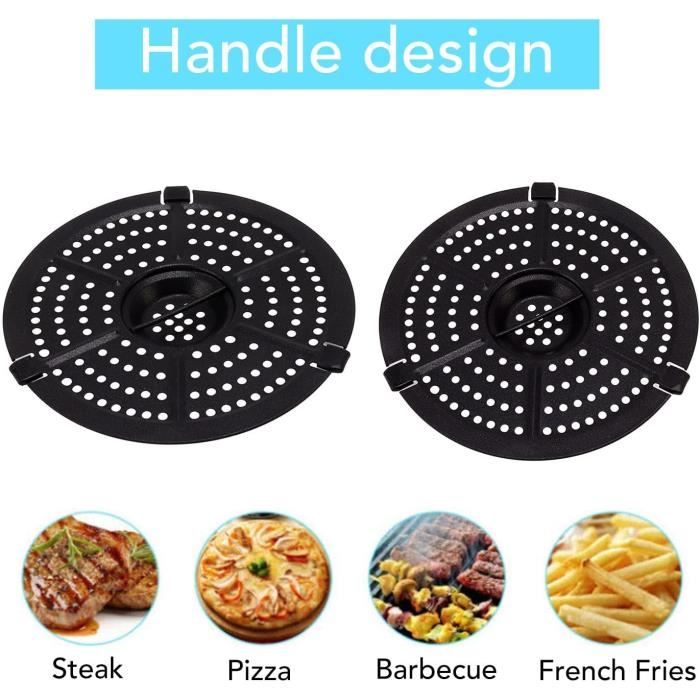 Grille De Cuisson Ronde 15,5 Cm Pour Friteuse à Air - Accessoire Antiadhésif Durable Avec Poignée
