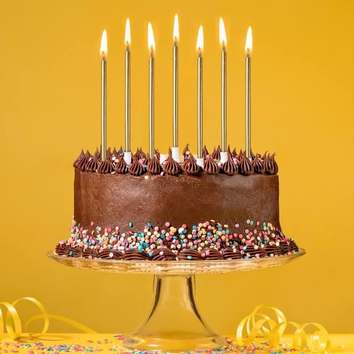 Bougies Métalliques Or Rose 12 Bougies D'anniversaire Torsadées Or