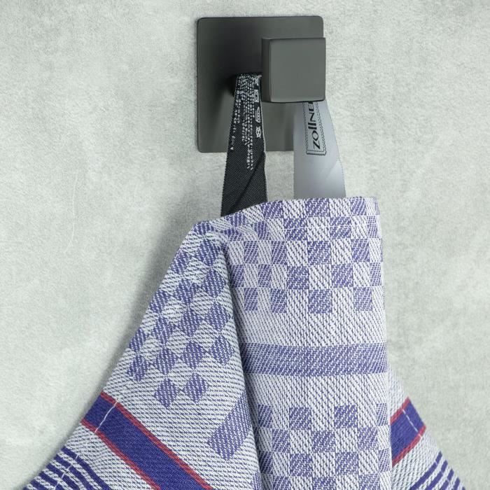 ZOLLNER Lot De 10 Torchons De Cuisine En Coton, Carreaux Gris-Blanc 50x100 Cm - Absorbants Et Résistants