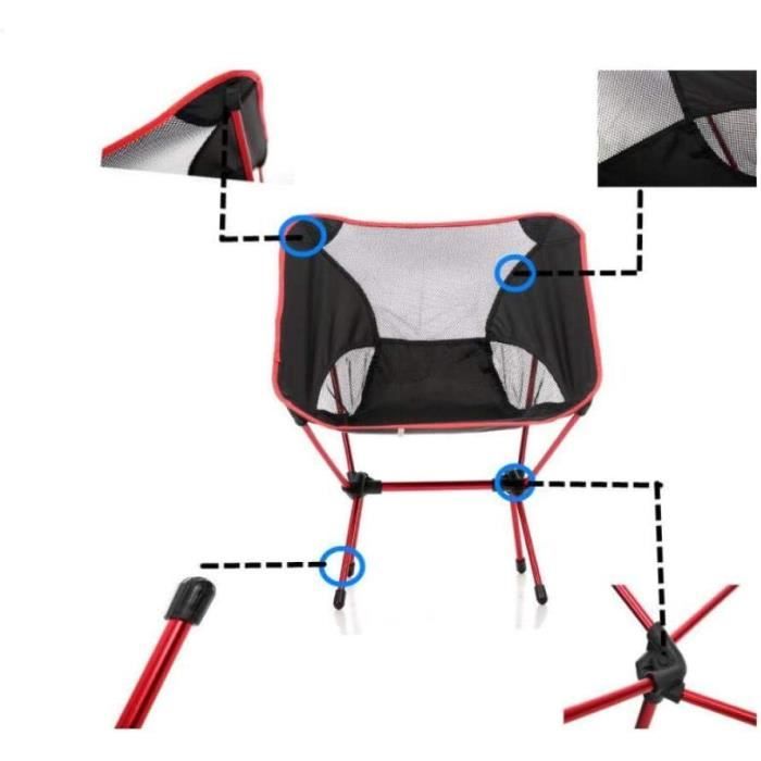 Chaise pliante légère et durable, tabouret de camping, chaise de camping pliante portable, chaises d'extérieur pliables pour les voyages, pour le camping, la pêche, la randonnée, le jardinage et