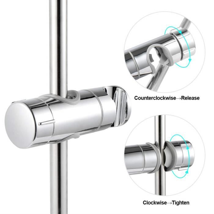 Support De Douche Main 18-25 Mm Rglable Rotatif 360 Plastique ABS Chrome Couleurs Multiples Largeight - Bricolage