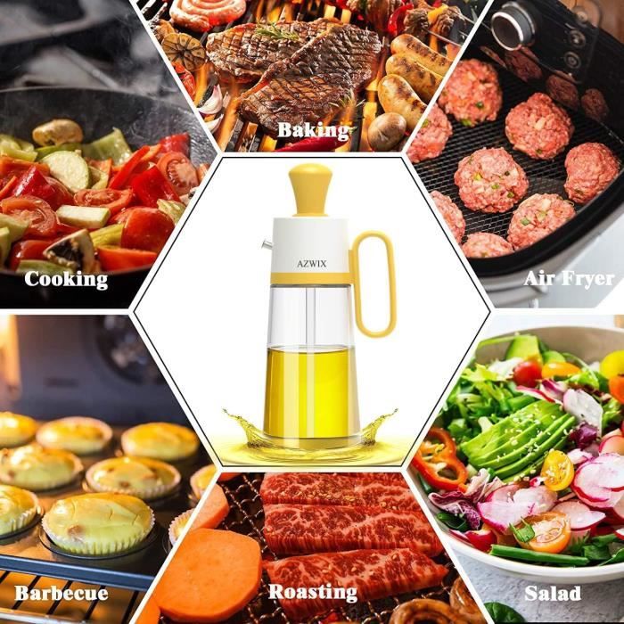 Pulvérisateurs d'huile de cuisson 2 en 1 Distributeur d'huile d'olive et  verseur pour barbecue à salade de cuisine